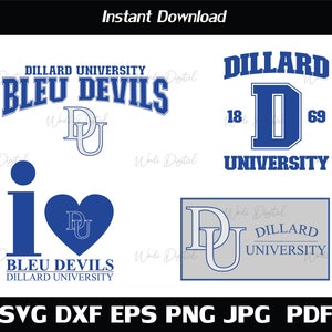 Dillard University Svg, Dillard 1869, I LOVE Bleu Devils SVG, File di taglio, File Svg per Cricut, File di taglio Silhouette.