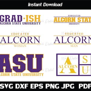 Grad-ish Alcorn State University Svg , Educated Alcorn State Svg , Bundle Svg , Svg Cut Files, Svg Files for Cricut, Silhouette cut files.