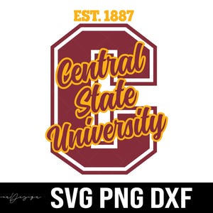 May include: A maroon and gold logo with the text "Central State University" and "EST. 1887" inside a maroon and white octagon.