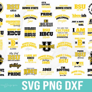 Pakiet Bowie State Bulldogs SVG, HBCU Pride (pobieranie cyfrowe)