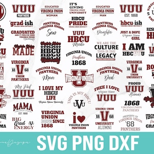 Hbcu Pride Virginia Union University Svg, nouvelle collection Hbcu 2025, Virginia Union Panthers 1868 Svg, HBCU Bundles Svg, Png, Dxf.
