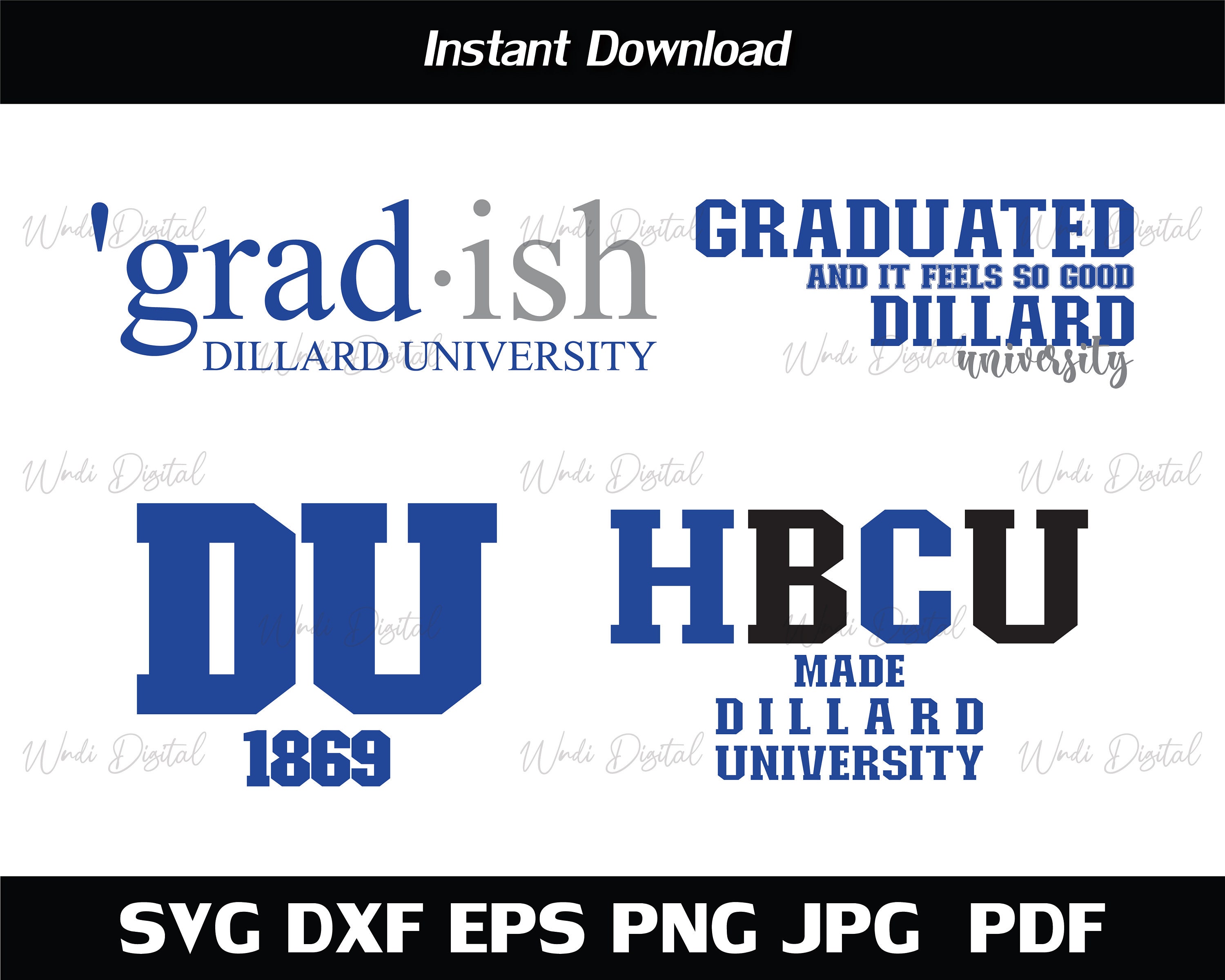 Gradish Dillard University Svg Dillard 1869 Graduated Etsy
