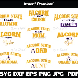 Alcorn State University Svg , Alcorn State Alumni , Mom , Girl , Bundle Svg , Cut Files, Svg Files for Cricut, Silhouette cut files.