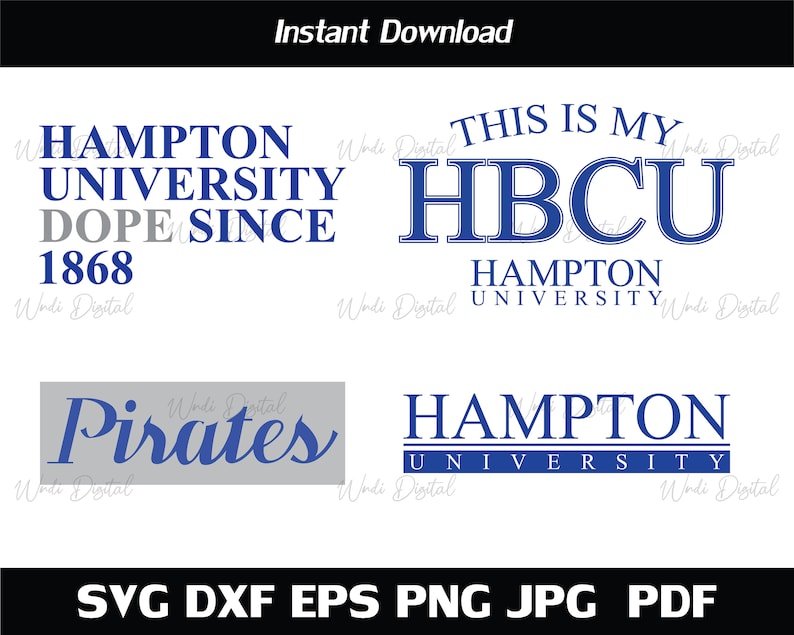 Hampton University SVG, HBCU Pirates, Cut Files (svg, Eps, Pdf, Jpg ...