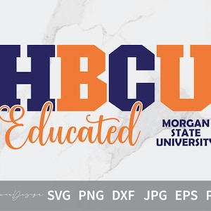 HBCU Educated Morgan State University Svg, Cut Files, Svg Files for Cricut, Silhouette cut files, Instant Download.
