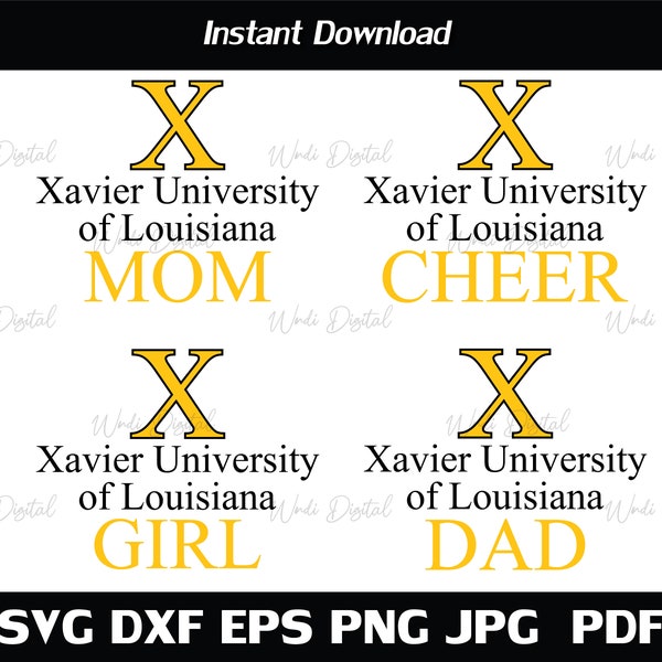 Xavier University of Louisiana SVG Bundle, XULA Mom Dad Cheer Girl (Digital Download)