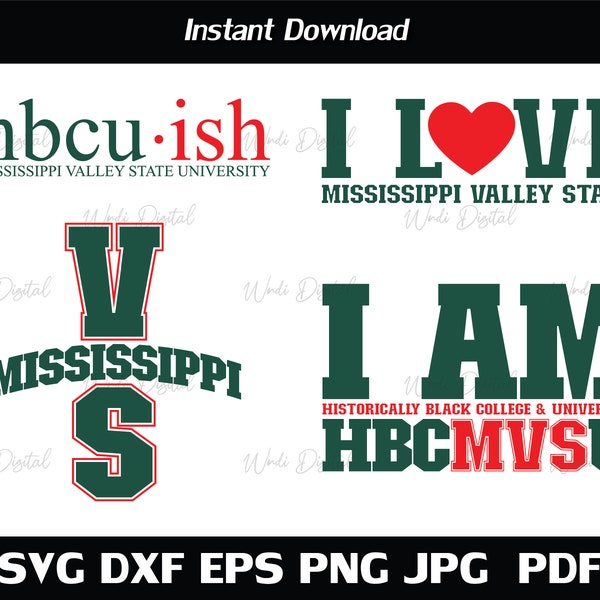 Hbcu - ish Mississippi Valley State University, HBCU bundel, ik ben HBCU Mississippi Valley State Svg Cut Files, Svg Files voor Cricut.