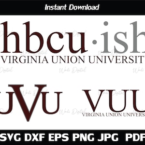 Hbcu-ish Virginia Union University, arquivos de corte Svg, arquivos Svg para Cricut, arquivos de corte de silhueta.