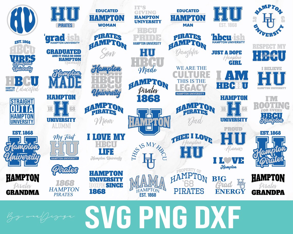 Hampton University Svg, HU Svg, New Hbcu 2025 Collection, Hampton ...