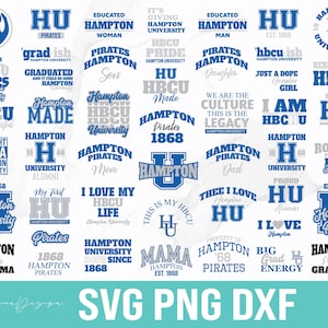 Hampton University Svg, HU Svg, New Hbcu 2025 Collection, Hampton Pirates 1868 Svg, HBCU Bundles Svg, Digital files, Svg Png Dxf.