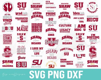 Ensemble SVG Shaw University, ours HBCU, fichiers numériques (svg, png, dxf)