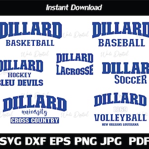 Dillard University Svg , Dillard Sports , Dillard Baseball ,Dillard Soccer SVG , Cut Files, Svg Files for Cricut, Silhouette cut files.