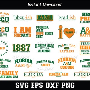 Hbcu-ish Florida A & M Universitäts-Svg-, HBCU Bundle-Svg-, Florida ALUMNI-, DOPE 1887-Svg-, Schnittdateien, svg-Dateien für Cricut, Silhouette geschnitten