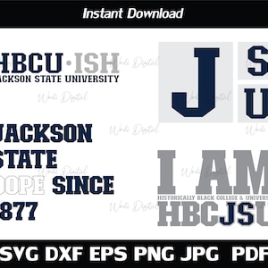 Hbcu - ish Jackson State University Svg、I AM HBCU Jsu Svg、JSU Dope Since 1877 Svg、カット ファイル、Cricut 用 Svg ファイル、シルエット カット ファイル。