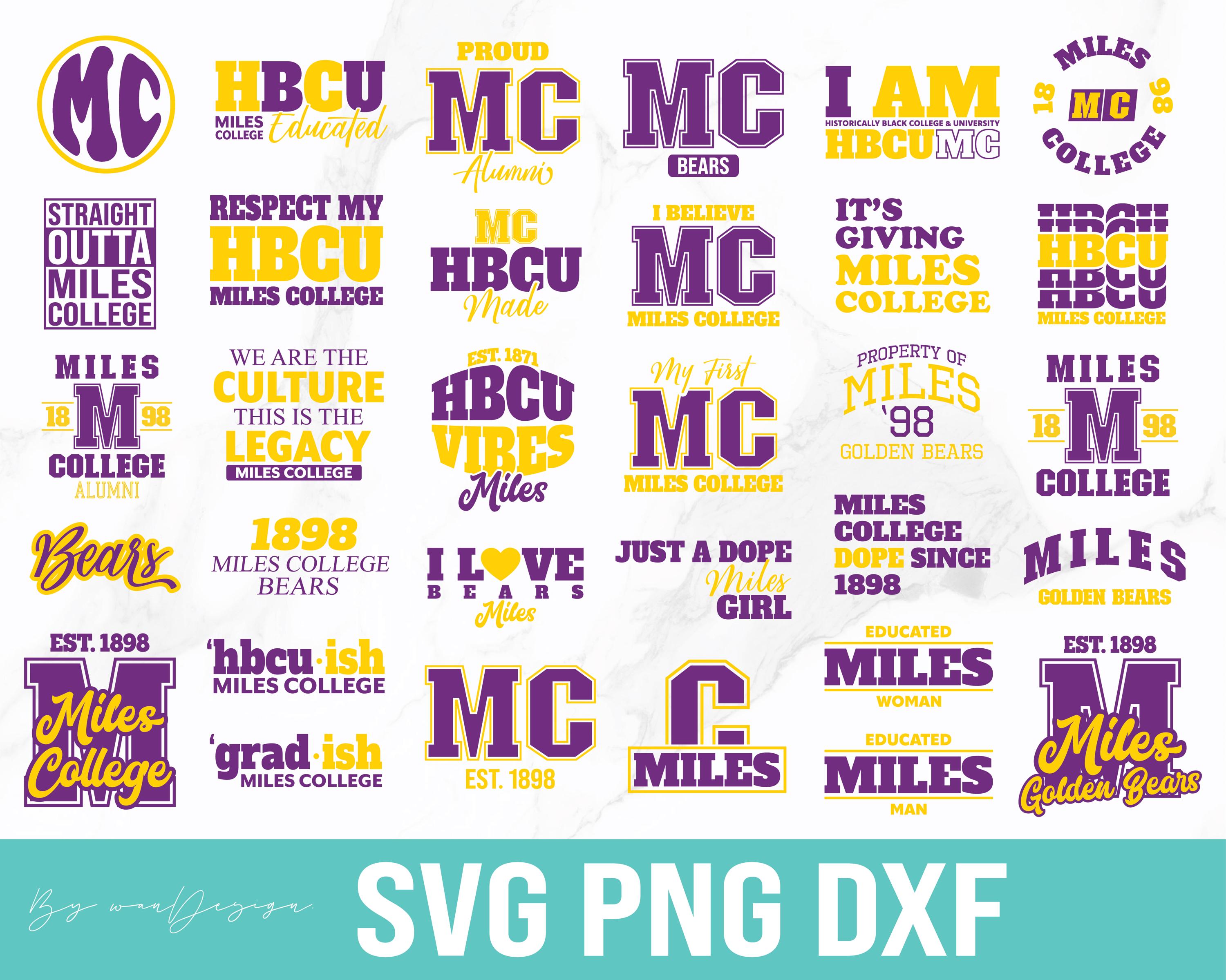 Hbcu Pride Miles College Svg, Hbcu Bundles, New Hbcu 2025, Miles College Bears 1898 Svg, Svg Files for Cricut, Silhouette cut files.