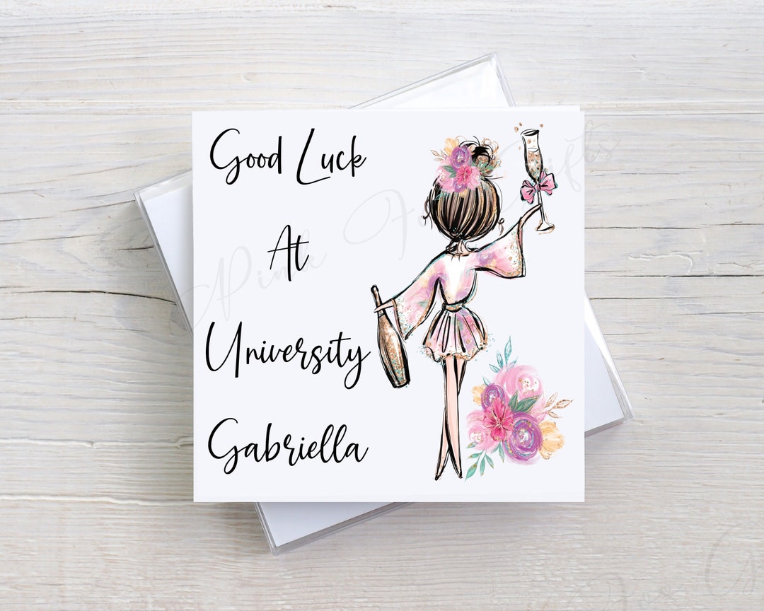 Personalised Good Luck University Card: Graduation Card - Etsy