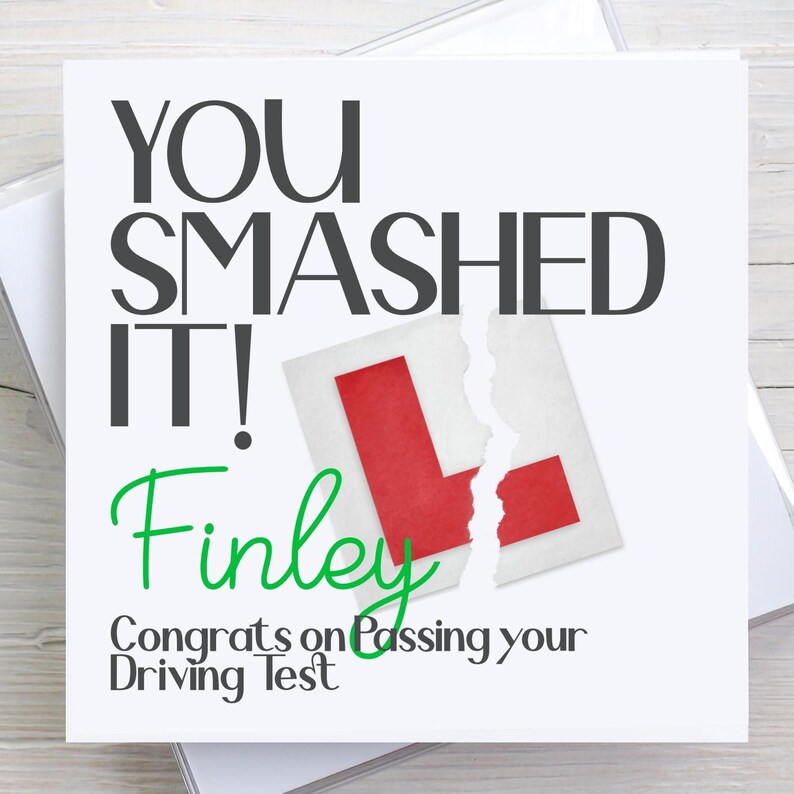 Personalised Driving Test Congratulations Card | You Smashed It - Etsy UK