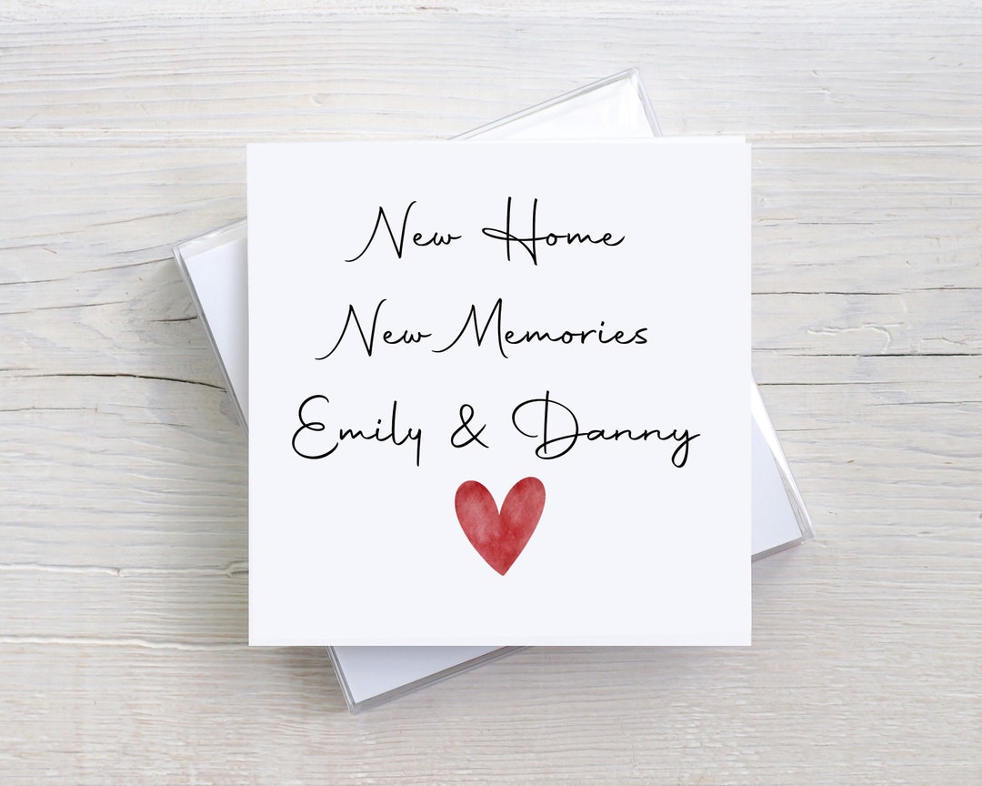 Personalised New Home Card, New Memories, Housewarming Card, New ...