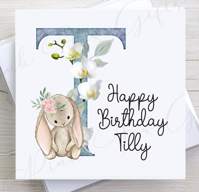 Tilly In Cursive Personalised Birthday Card, Letter T - Etsy
