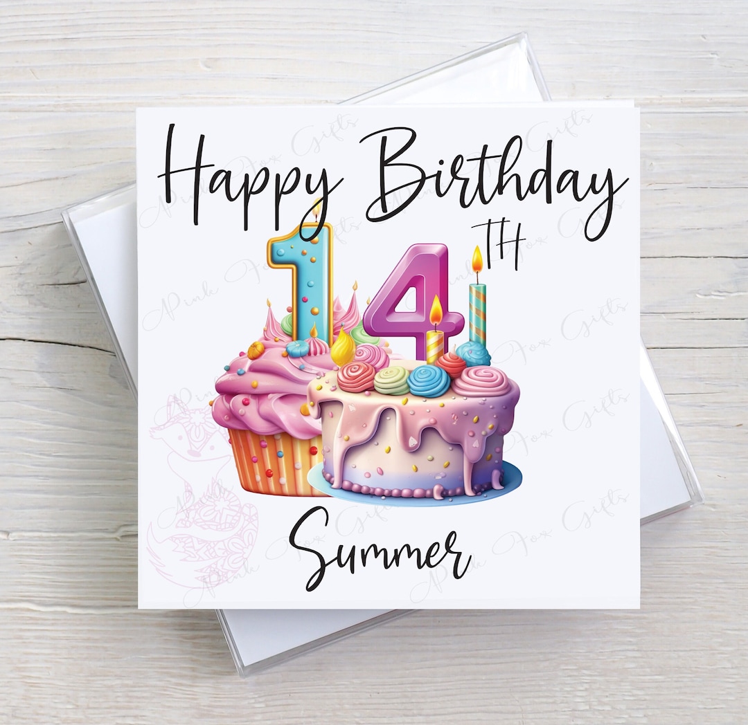 Personalised 14th Birthday Card for Her Birthday Girl - Etsy Australia