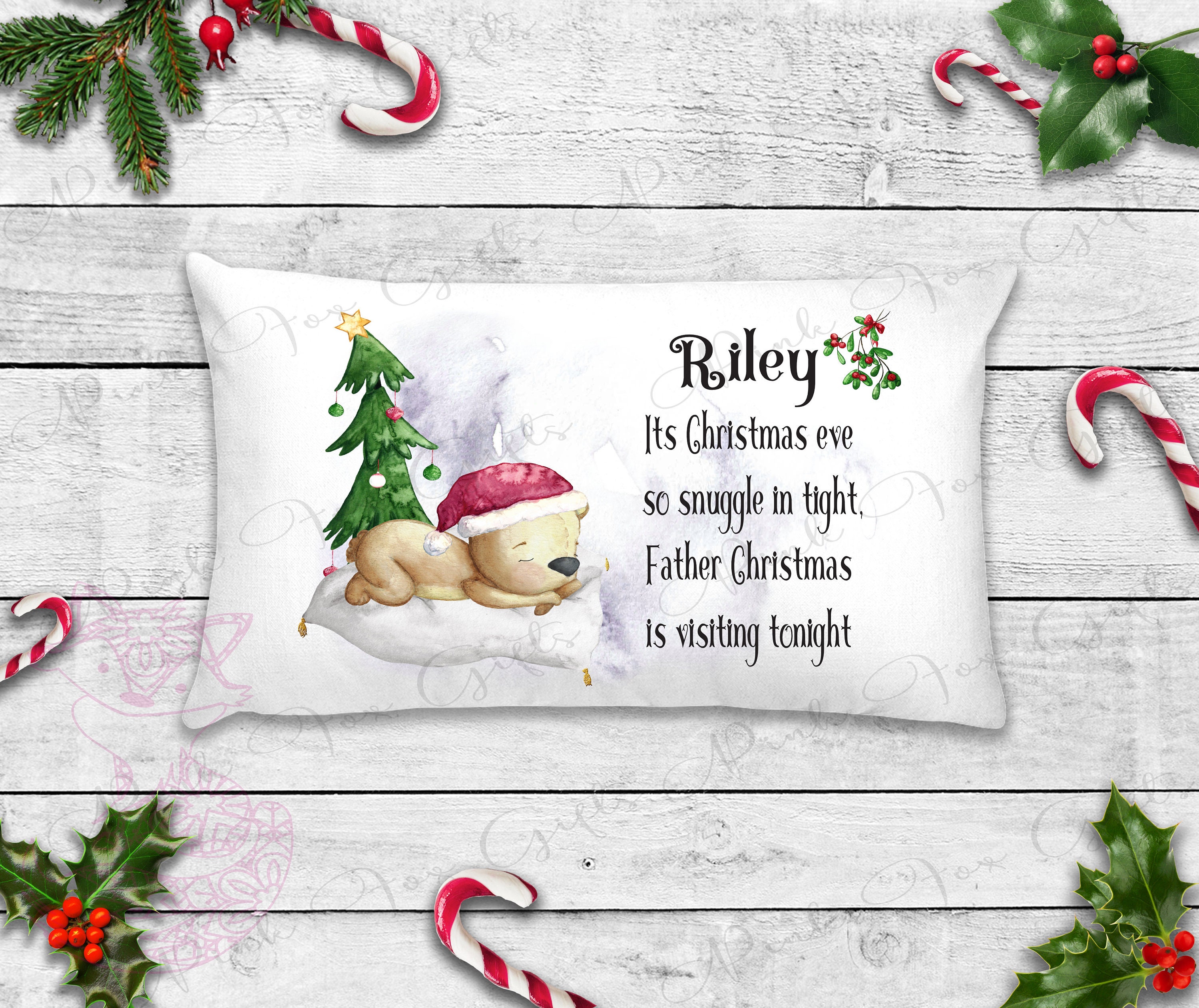 Personalised Christmas Eve Pillow Case Etsy