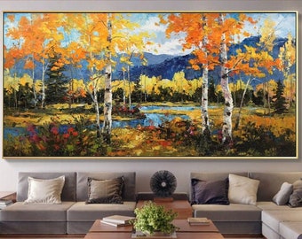 Maple Forest,Autumn Landscape Scenery Painting,Wall Art,Original Large Painting Handmade Painting,Acrylic Painting,oil painting
