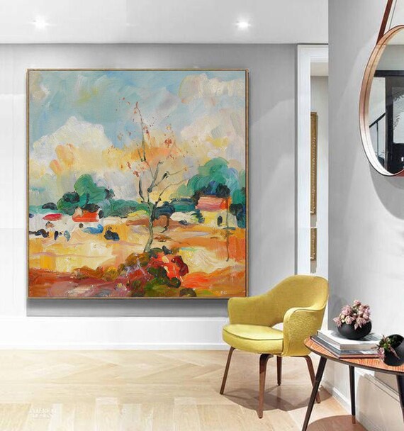 Large Original Landscape Painting contemporary Arthand Made Etsy