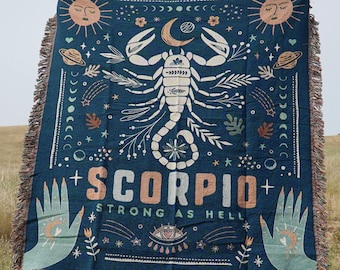 Scorpio Blanket Zodiac Blanket Gifts For Scorpio Baby Horoscope Zodiac Throw Blanket Astrology Gifts Throw Blanket Zodiac Tapestry