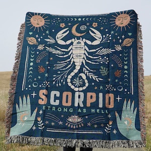 Scorpio Blanket Zodiac Blanket Gifts For Scorpio Baby Horoscope Zodiac Throw Blanket Astrology Gifts Throw Blanket Zodiac Tapestry