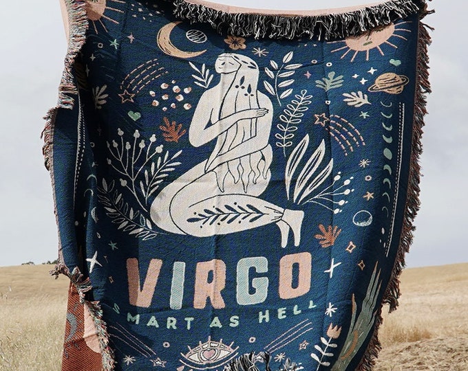 Virgo Blanket Zodiac Blanket Gifts For Virgo Baby Astrology Throw Blanket Astrology Gifts Throw Blanket Zodiac Tapestry Astrology Decor Gift