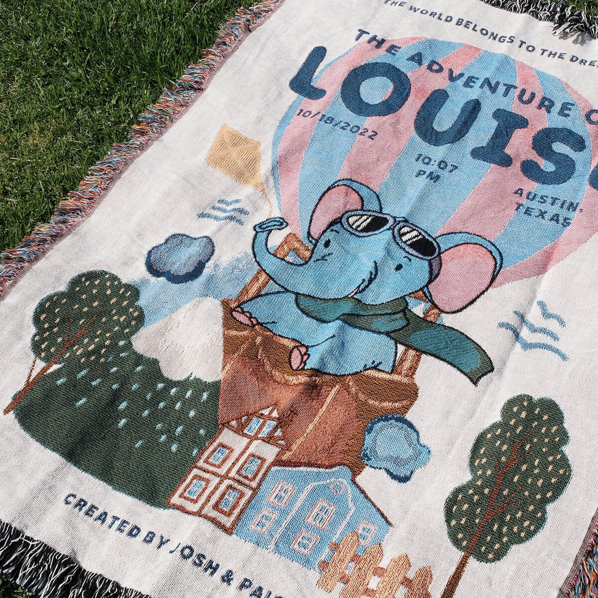 Children Storybook Cover Personalized Woven Throw Blanket Kids Birthday ...