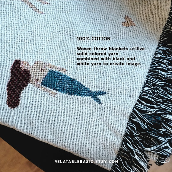Personalized woven throw blankets sale