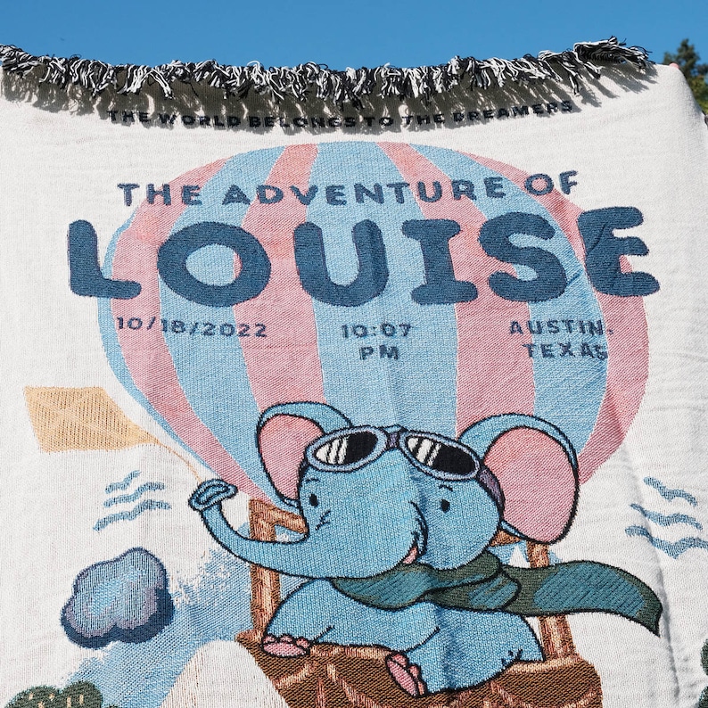 Children Storybook Cover Personalized Woven Throw Blanket Kids Birthday ...