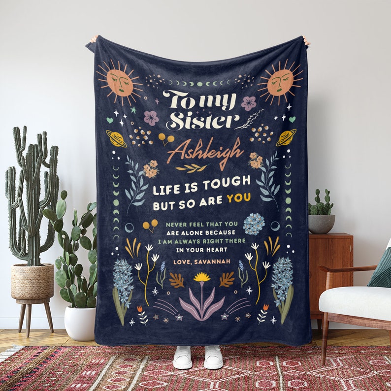 To My Sister Blanket to My Sister Personalized Blanket Custom Etsy