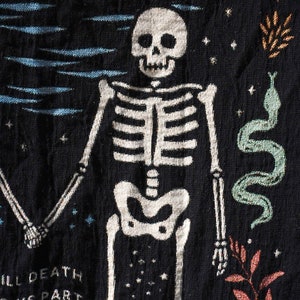 New Custom Couple Personalized Skeleton Woven Blanket For Couples Custom Goth Spooky Halloween Gifts Skeletons image 5