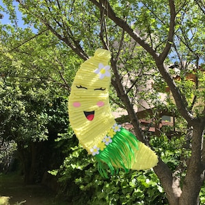 Handcrafted Banana Pinata: Luau Party Decoration