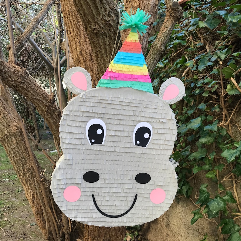 Hippo Birthday Pinata, Hippo Carnival Pinata, Hippopotamus Pinata