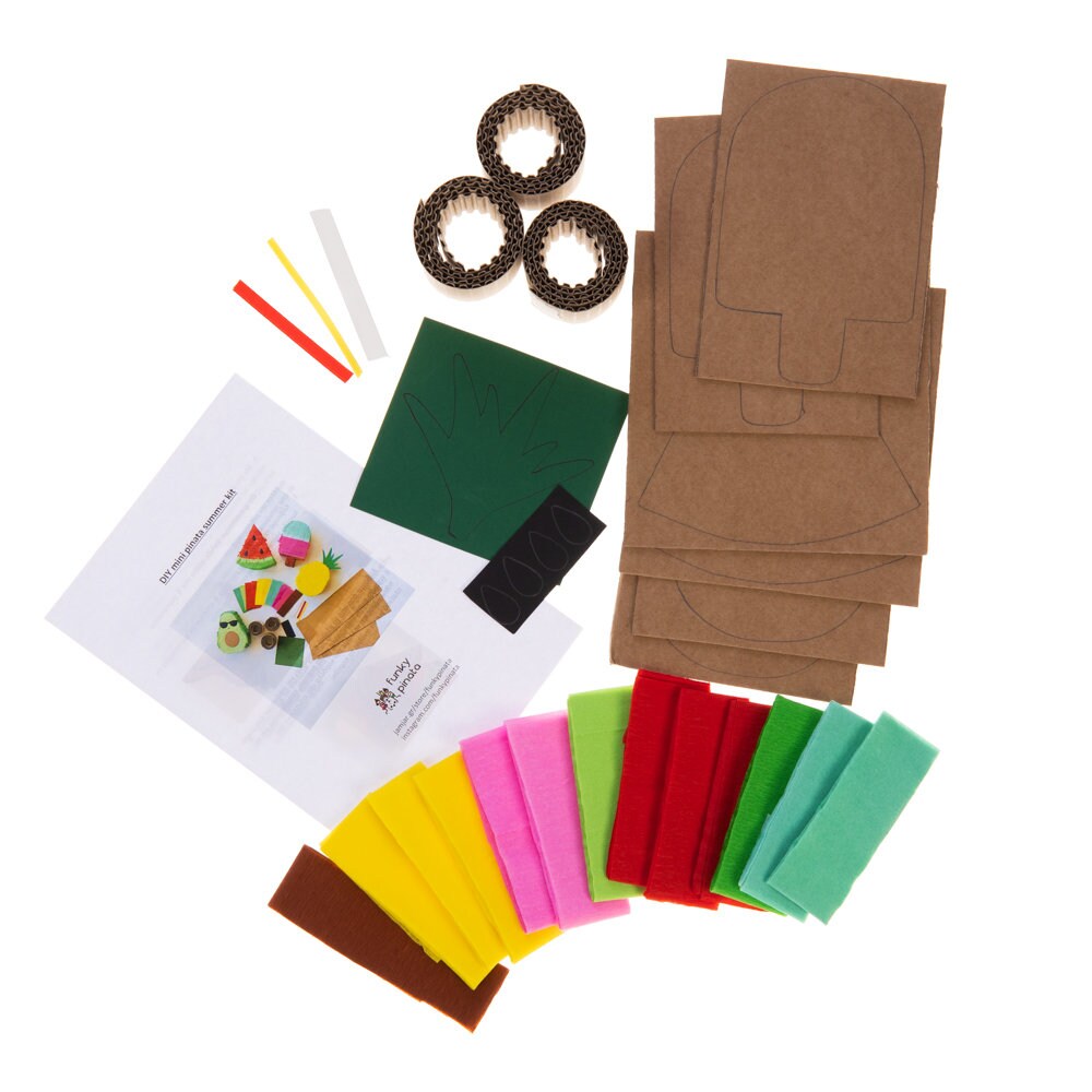 Mini Pinata Box DIY Summer Craft Box, Make Your Own Mini Pinata Kit, DIY Tropical ...