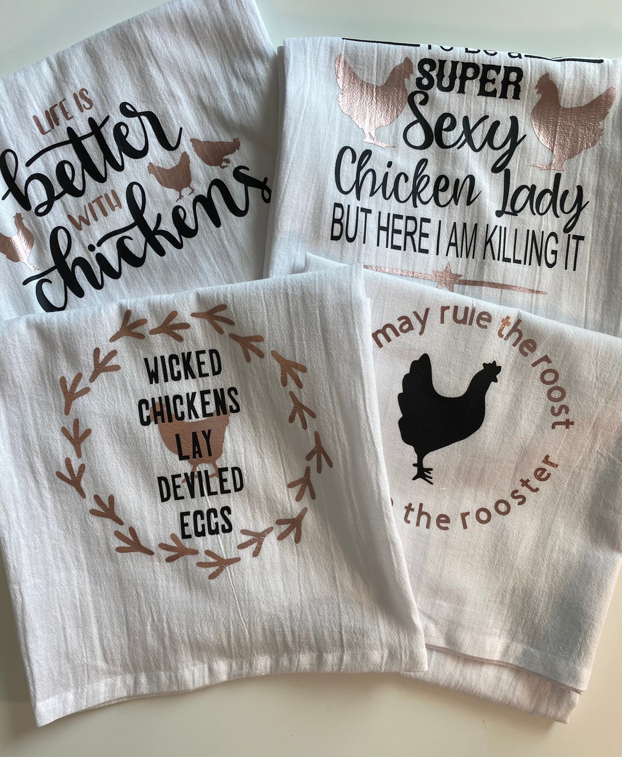 Chicken Kitchen Towels4 Pack Etsy