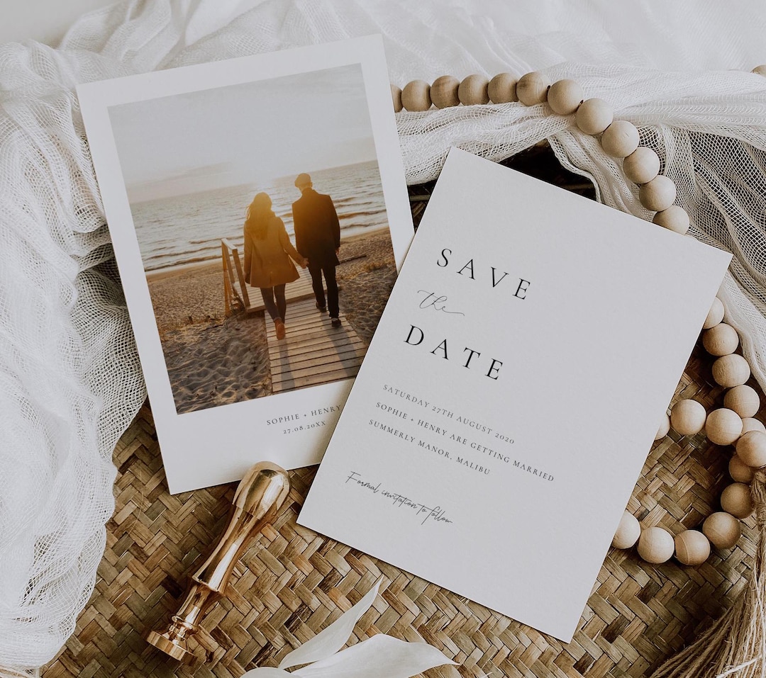 Save the Date Template - Printable Front and Back Card - Editable ...