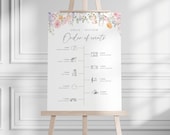 Wildflower Wedding Order of Events Sign Digital Download: Floral Wedding Timeline Editable Template, Order of the Day Floral Theme, #MLDC1