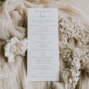 Faites vos paris pour mariage - Jeu de réception amusant - Activité pour la douche nuptiale - Carte faites vos paris - Paris d'accessoires de mariage - Téléchargement immédiat