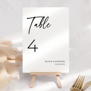 Minimalist Table Number Template, Elegant Editable Wedding Sign, Canva Design, Printable Table Card, Customizable Template, MLHW1