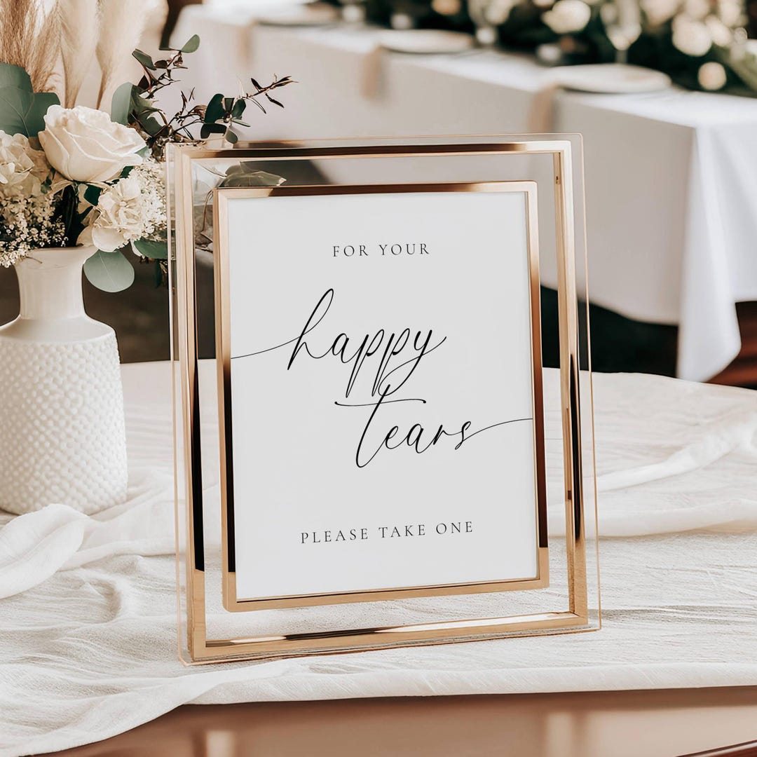 Happy Tears Printable Template, Minimalist Tissue Sign Printable ...
