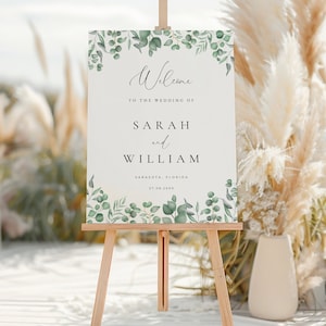 Picture of Eucalyptus Wedding Entrance Sign, Greenery Wedding Welcome Sign ...