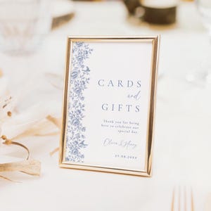 Hochzeitskarten und Geschenke Zeichen Blau Toile Hochzeit Geschenke Zeichen Chinoiserie Tisch Zeichen Französische Rose Hochzeitskarten Zeichen sofortiger Download Vorlage