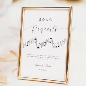 Demandes de chansons de mariage | Carte de demande de chanson imprimable | Une carte de demande de chanson Dj | Carte de demande de musique pour shower de mariage | Téléchargement instantané