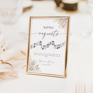 Song Anfrage Hochzeitsschild Wildblumen Themed Hochzeitsdeko Hochzeit Musik Anfrage Schild Fun Hochzeitsschild Ideen DJ Song Anfrage Floral MLSW1