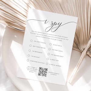 Gioco di nozze I Spy, matrimonio I Spy, cartello con codice QR per foto di matrimonio, attività per matrimoni, giochi da tavolo per matrimoni, cattura l'amore, ML34