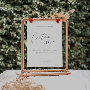 Minimalist Wedding Sign Template: Modern DIY Decor (Instant Download, MLAC1 Collection)
